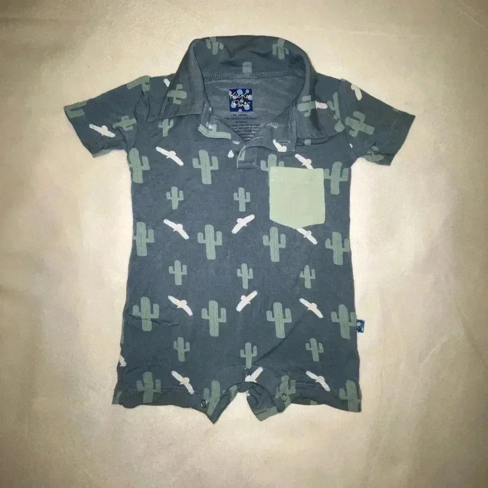 Kickee Pants Baby Cactus Print Romper 0-3 months